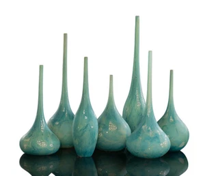 Signed 2013 AVOLIE Studio Art Glass SURF & SAND 18" SCULPTURE BOTTLE VESSEL VASE - Picture 1 of 7