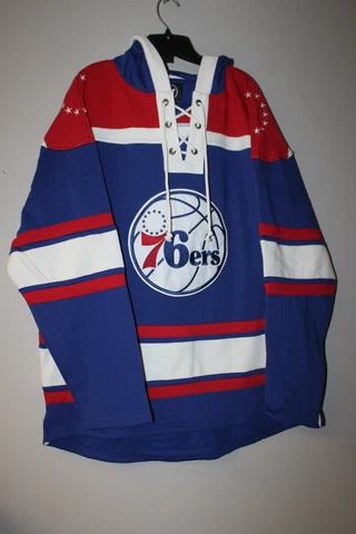New NBA Philadelphia 76ers old time jersey style mid weight cotton hoodie men XL Cover