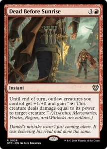 DEAD BEFORE SUNRISE mtg NM-M Commander Outlaws of Thunder Junction Rare - Picture 1 of 1