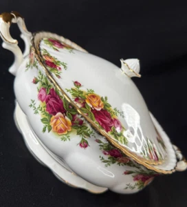 Mesa vegetal cubierta vintage Royal Albert Old Country Roses - 12,5" con tapa - Imagen 1 de 8