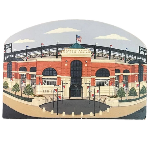 Camden Yards Baltimore Orioles Stadium Wooden Plaque 1990s Vintage 5x7 Unique Cover