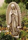 Marienstatue Unserer Lieben Frau von Guadalupe 23 Zoll Gartenstatue Steinlook Gartendekor DS