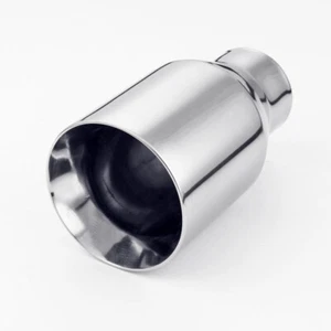 Stainless Steel 2.5" Inlet Exhaust Tailpipe Tip 4" Out Straight Cut Weld On - Picture 1 of 7