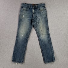 American Rag 32x32 Clark Fit Slim Straight Blue Jeans Distressed Retro Wash