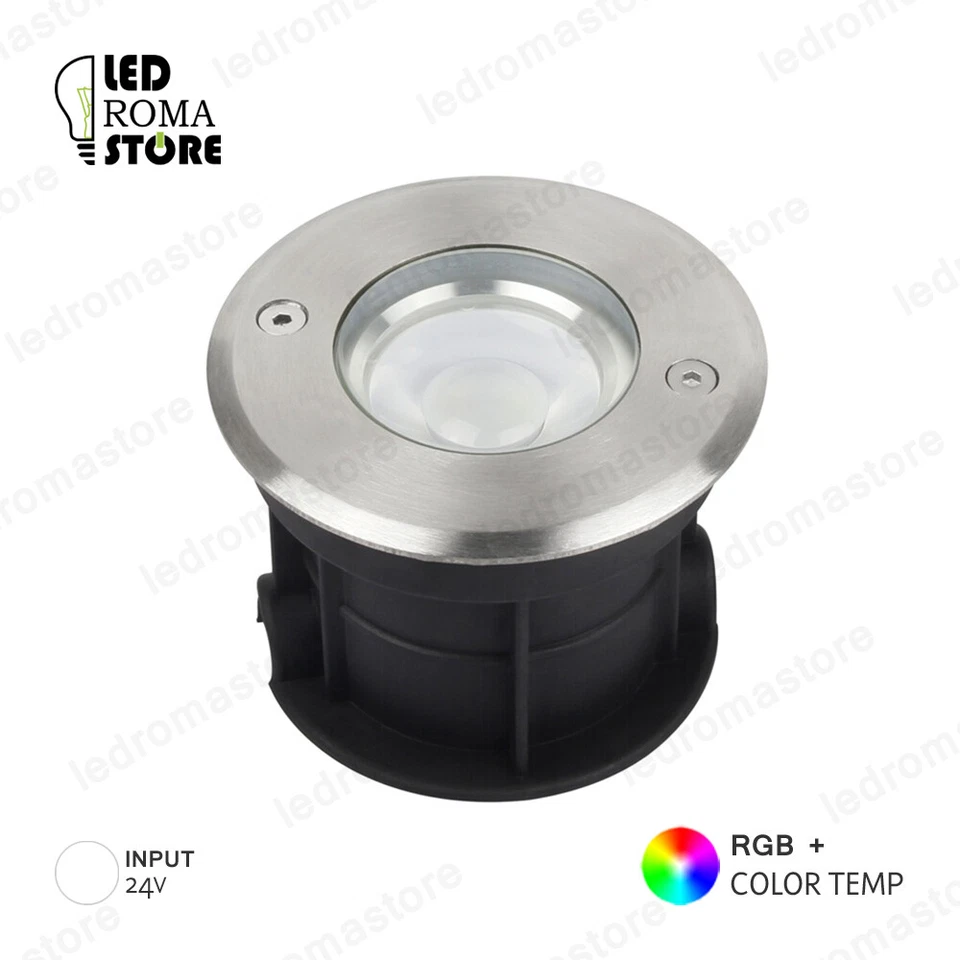 FARETTO DA INCASSO A PAVIMENTO INGROUND LED 5W IP68 RGB+CCT CONTROLLO VIA CAVO - Immagine 1 di 1