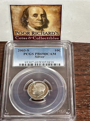 2003 S PCGS PR69 DCAM Silver Roosevelt Dime SD1042 Cover