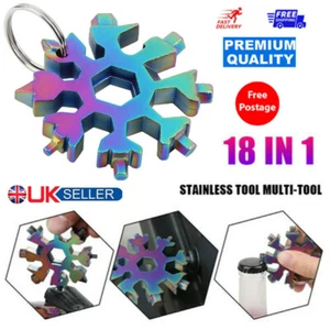 New Funny Stainless Multi-Tool Portable Snowflake Shape Key Chain Screwdriver - Picture 1 of 11