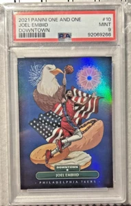2021-22 PANINI ONE AND ONE JOEL EMBIID DOWNTOWN SSP PSA 9 PHILADELPHIA 76ERS #10 - Picture 1 of 3