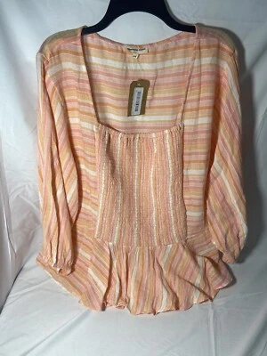 Romantic Gypsy pleated smocked square neck beach women’s blouse size 4X - Image 1 of 4