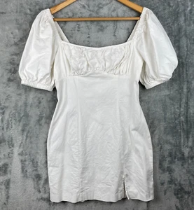 Mini Vestido ASTR the Label Talla Mediana Blanco Mangas Abullonadas Cortas Lechera Casa de Campo - Imagen 1 de 10