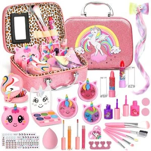 Real Washable Kids Makeup Kit-Princess Play,Birthday Gift for 4-10 Yr Old Girls - Picture 1 of 13