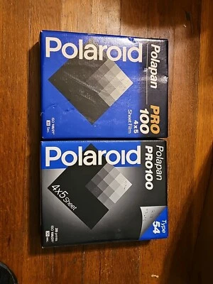 VINTAGE POLAROID 54 4x5 PELÍCULA INSTANTÁNEA DE 20 HOJAS Pro100 7/96 Lote De 2 Polapan Foto 1 de 4