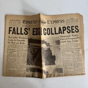 Buffalo Courier Express Newspaper July 29, 1954 Niagara Falls Edge Collapses - Picture 1 of 3