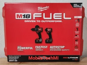 Milwaukee 3697-22 M18 Fuel Brushless Hammer Drill & Impact Driver Kit New Gen 4 - Picture 1 of 4
