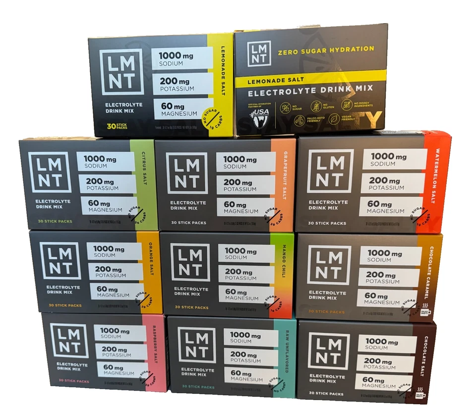 Build Your Own ~ Single Serve Packets ~ All Flavors ~ LMNT Electrolyte Mix Salt - Image 1 of 1