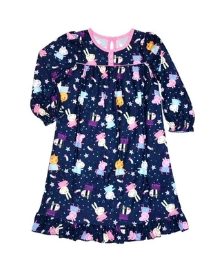 Peppa Pig y Personajes Niña Pequeña Azul Marino Franela Abuela Camisón, Vestido Foto 1 de 2