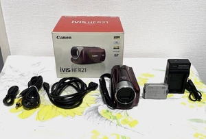 【MINT】 Canon iVIS HF R21 HD Video Camera Camcorder Red w/ Box tested works - Picture 1 of 13