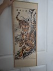 2.5ft Chinese Hanging Scroll Tiger Artwork Calligraphy Painting Picture Tigers