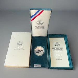 Proof 1991 Korean Korea War Silver - US Commemorative 90% Silver Dollar Box/COA - Picture 1 of 3
