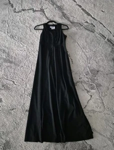 Vintage Bobbie Brooks Long Black Dress Sleeveless Womens Sz S - Picture 1 of 11