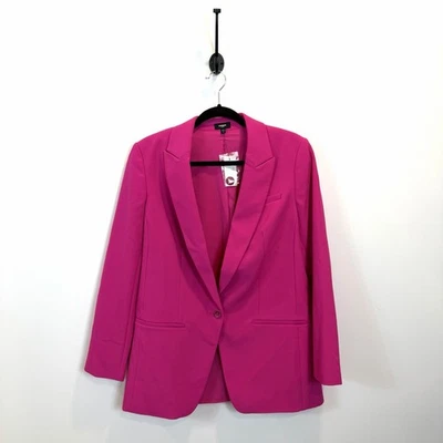 NWT Express Editor Neon Berry Oversized 1 Button Boyfriend Blazer Jacket Medium - Image 1 of 4