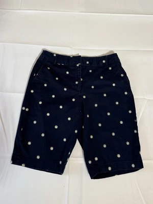 Pantalones Cortos Briggs New York Mujer 12p Azul Flores 98% Algodón 2% Spandex Foto 1 de 4