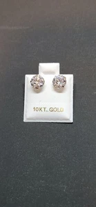 Pendientes de oro real de 10kt circonita cúbica - Imagen 1 de 7