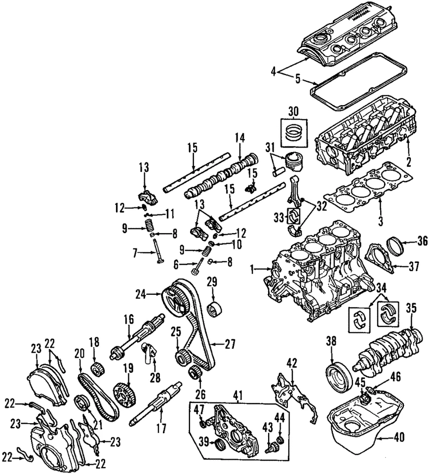 Sello de eje de equilibrio de motor genuino Mitsubishi MD343565 Foto 1 de 1