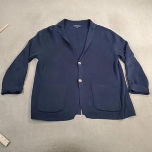 Brooks Brothers Sweater Blazer Mens Extra Large Blue Italian Yarn Linen Cotton - Picture 1 of 9