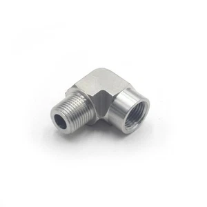 1/2" Female NPT to 1/2" Male NPT Elbow 90° Flare Pipe Fitting 304 SS - Picture 1 of 6