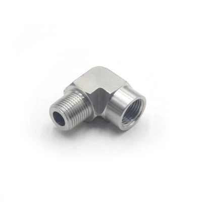 1/2" Female NPT to 1/2" Male NPT Elbow 90° Flare Pipe Fitting 304 SS - Image 1 of 4