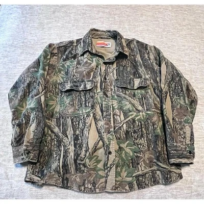 Vintage Winchester Camo Hunting Shirt – Treebark Pattern – Heavy Cotton Canvas – - Image 1 of 4