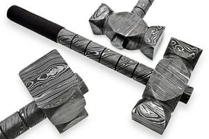9" Custom Hand Made Damascus Steel Hunting Tactical Viking Sledge Hammer Gift - Picture 1 of 12
