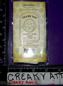 THANK YOU DOESN'T EVEN BEGIN COVER CLING RUBBER STAMPS UNITY STAMP COMPANY WB356 - Picture 1 of 2