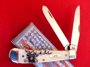 Case XX USA 6254 SS mint in box smooth white bone ELK trapper 2005 knife - Picture 1 of 5