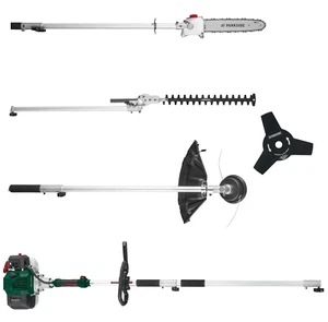 Parkside 4 in1 Benzinmultigerät Rasentrimmer Freischneider Heckenschere Entaster - Picture 1 of 7