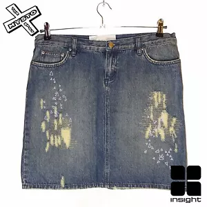 FALDA VAQUERA DE MUJER INSIGHT 'TRIÁNGULO BERMUDA' REINO UNIDO 14 NUEVAS CON ETIQUETAS PRECIO DE VENTA SUGERIDO POR EL FABRICANTE £45 - Imagen 1 de 2