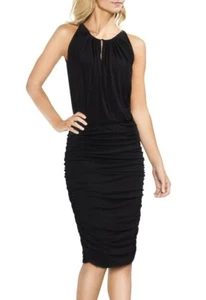 Vince Camuto 154892 Women's Ruched Keyhole Dress Sleeveless Black Sz. Medium - Picture 1 of 3