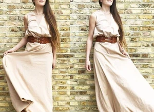 Prairie Victorian MAXI DRESS S 8 Theatre Outfit Cottagecore vintage Boho Wedding - Picture 1 of 11