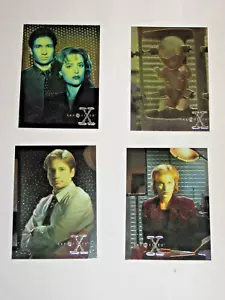 1995 Topps X-Files Season 1 Complete 4 Card Finest Chromium INSERT SET - Picture 1 of 10