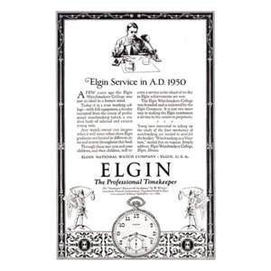 1924 Elgin Watch: Elgin Service in AD 1950 Vintage Print Ad - Picture 1 of 1