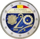 Andorra 2 Euro 20 Jahre Beitritt zum Europa-Rat 2014 - in Kapsel - Bankfrisch