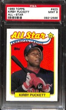 1989 Topps #403 KIRBY PUCKETT AL-STAR PSA 9 09212586