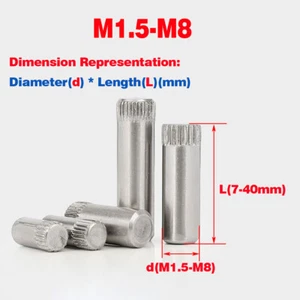 304 SS Knurled Cylindrical Pin With Gear/Shaft Hinge Pin/Lock Locating Pin - Picture 1 of 84