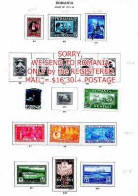 👉 ROMANIA 1931-34 x7 MLH SETS SC#415//432, B37//42 CV~$152.00+ - Image 1 of 3