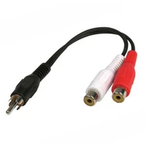 0.5FT RCA Male to Dual RCA Female Y Splitter Audio Cable Adapter Connector Black - Picture 1 of 1