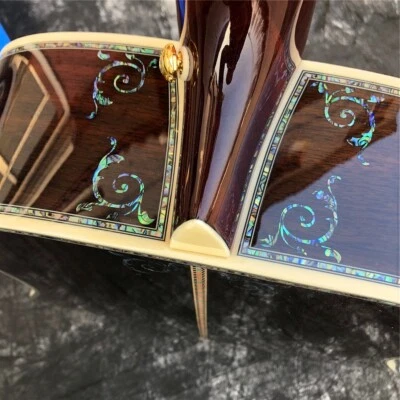 NEW 41 Inch Solid Spruce Acoustic Guitar Abalone Flowers Inlay Rosewood Body - Image 1 of 4