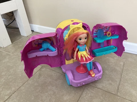 Mattel Sunny Day Glam Van-ity Vanity 14" Rolling Vehicle & 11" Doll Playset Used Cover