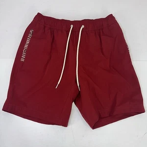 Wowie Shorts Mens Small Red Aztec Trim Drawstring Hybrid 7" Athletic Outdoor - Picture 1 of 6