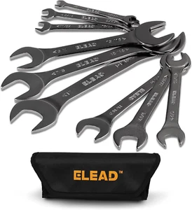 Super Thin Open-End Wrench Set | 9-Piece SAE 1/4" to 1-1/16" | CR-V Ultra-Slim D - Picture 1 of 12